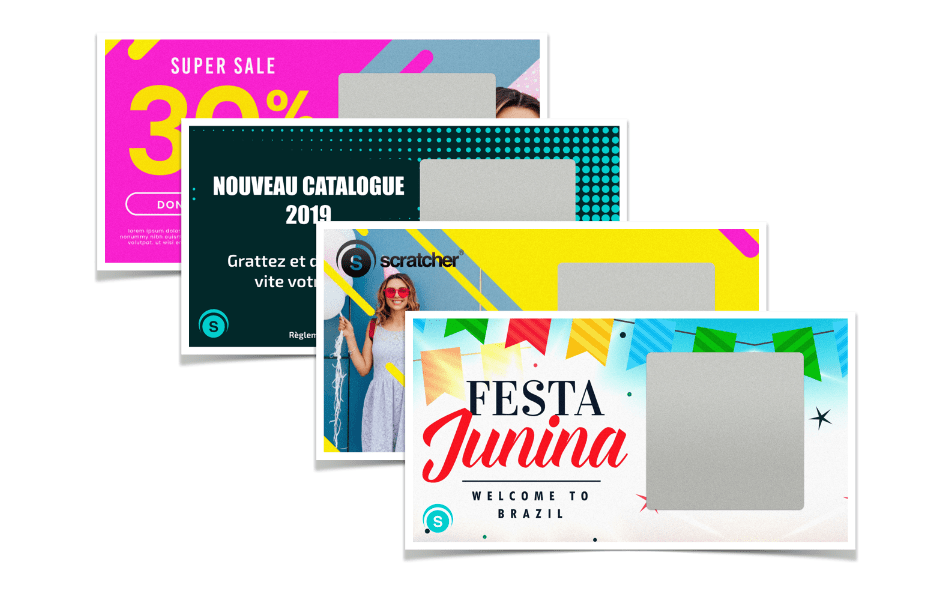 Les tickets à gratter Evento contiennent une grande zone à gratter carrée sur des cartes au format 100x50mm paysage pour dissimuler l'ensemble des messages cachés de votre choix. Différentes variantes peuvent être personnalisées. Les tickets à gratter Evento contiennent une grande zone à gratter carrée sur des cartes au format 100x50mm paysage pour dissimuler l'ensemble des messages cachés de votre choix. Différentes variantes peuvent être personnalisées.