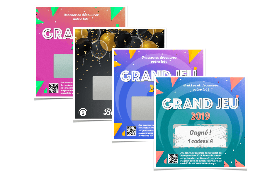 Carte à gratter ticket de jeu personnalisable - Tendance Cadeau