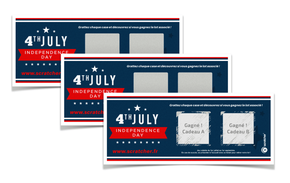 #<Template:0x00000000067c3cc8> Les tickets à gratter Scratcher Duo dissimulent vos lots sous deux zones à gratter carrées. Il est possible de faire varier les lots en jeu et de personnaliser le design des cartes.