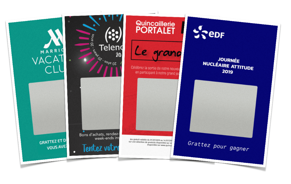 #<Template:0x00007fa295480618> Les tickets à gratter Primo® portrait contiennent une grande zone à gratter carrée sur des cartes au format carte de visite portrait pour dissimuler l'ensemble des messages cachés de votre choix. Différentes variantes peuvent être personnalisées.