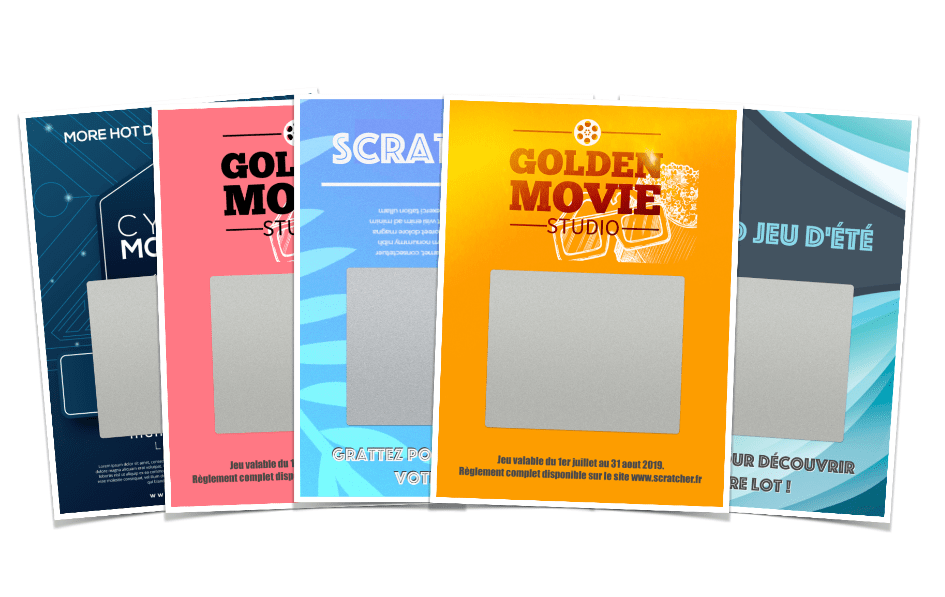 #<Template:0x00007fa2b86543e0> Les tickets à gratter taille L portrait contiennent une zone à gratter carrée sur des cartes au format 70x104mm portrait pour dissimuler l'ensemble des messages cachés de votre choix. Différentes variantes peuvent être personnalisées.