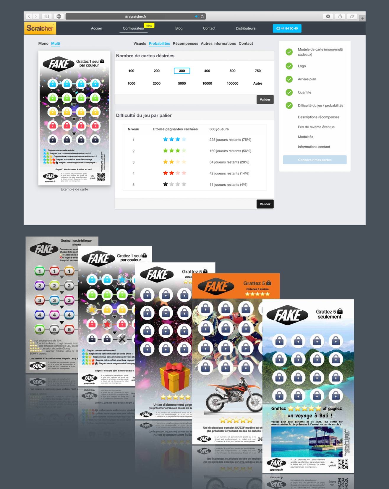 Vous avez en main un ticket contenant 20 cadenas à gratter et vous devez n’en gratter que 5. Si vous découvrez les 5 étoiles, félicitations : vous avez gagné le gros lot, et vous êtes le seul sur 1000 gagnants potentiels statistiquement !