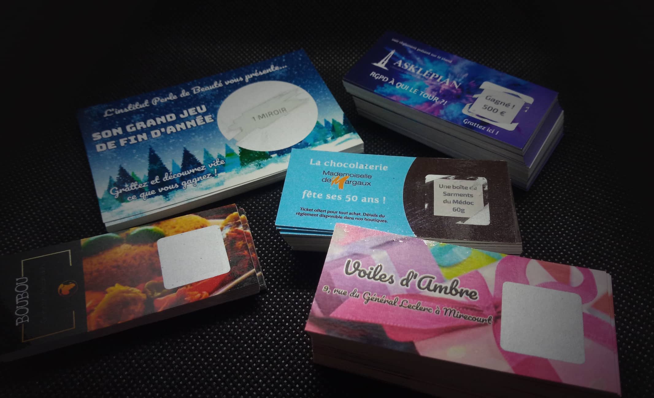 10 Tickets à Gratter Dorés Personnalisables - Cartes Cadeaux Originales Avec Enveloppes