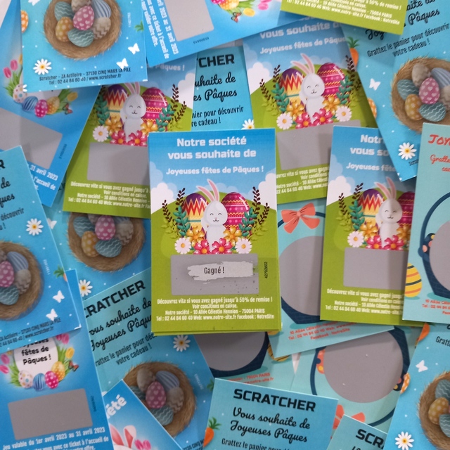 Cartes à gratter pour Pâques