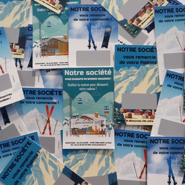 Cartes à gratter pour les sports d'hiver