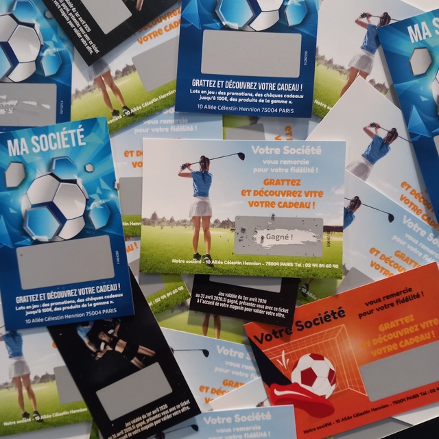 Cartes à gratter pour les clubs et salles de sport