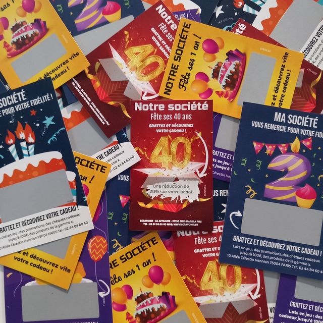 Tickets à gratter pour célébrer un anniversaire