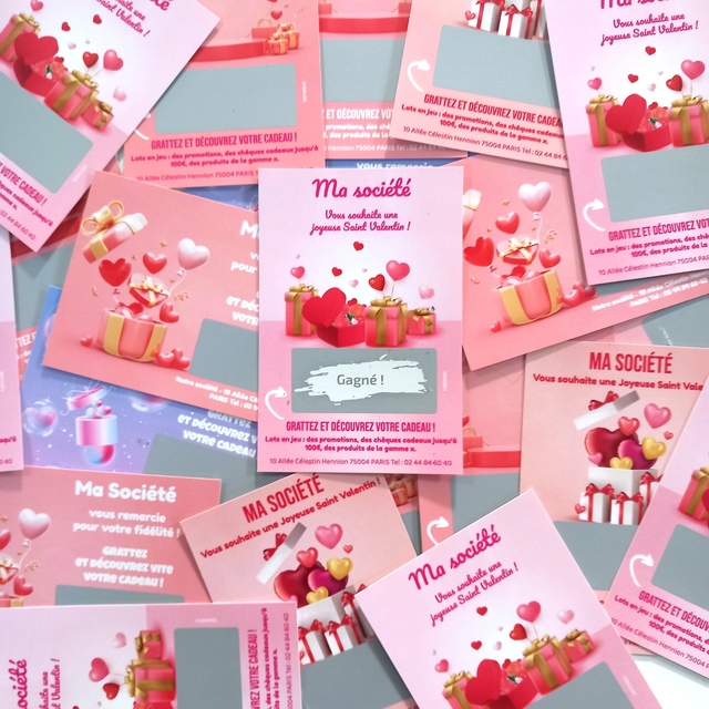 Cartes à gratter pour la Saint-Valentin ou sur le thème de l'amour