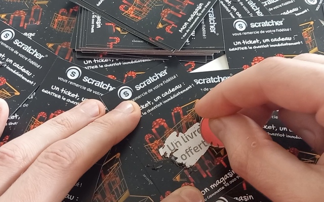 Ticket à gratter charriot de course