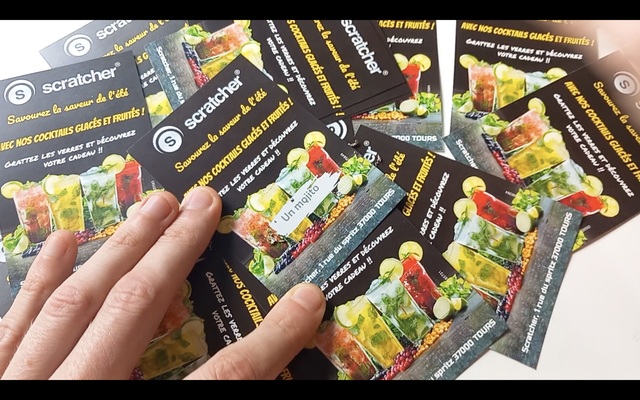 Ticket à gratter sur les cocktails