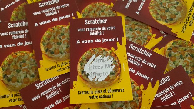 Carte à gratter pizza
