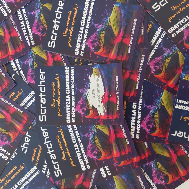 Carte à gratter chaussures