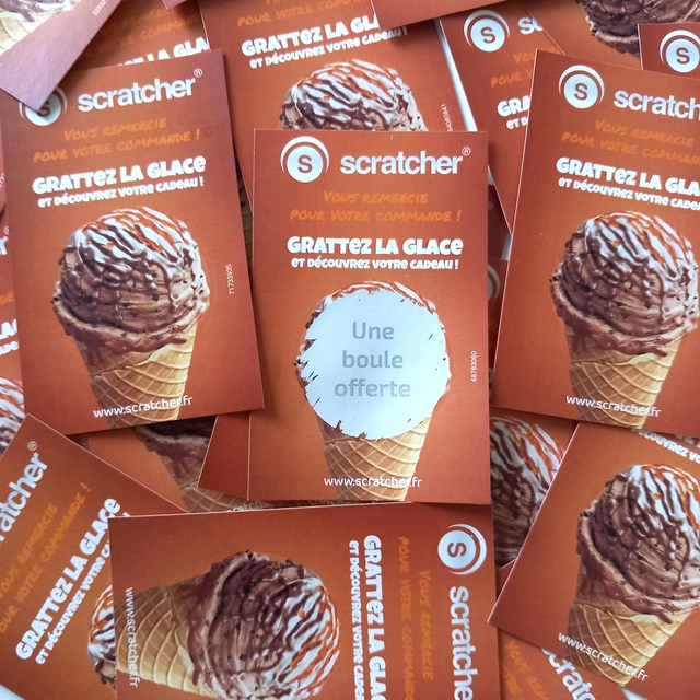 Ticket à gratter boule de glace