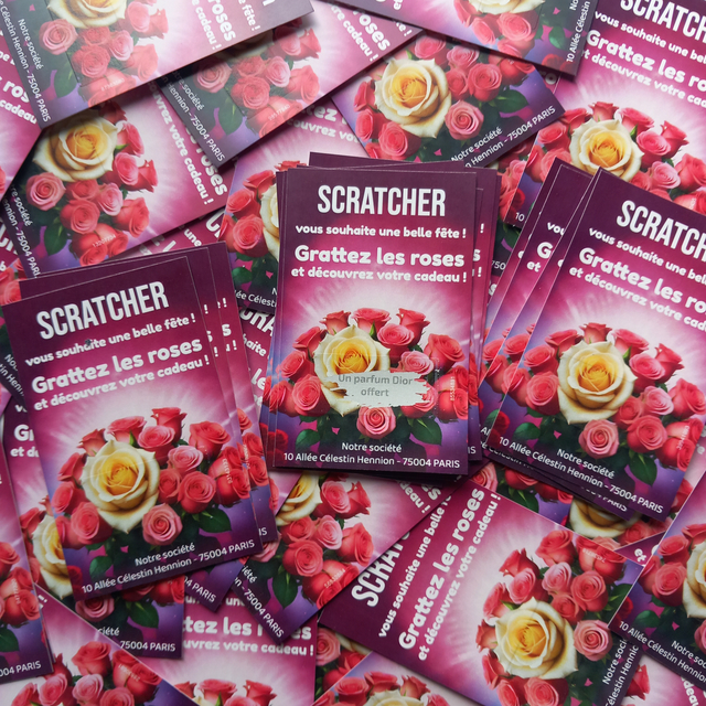 Cartes à gratter pour les fleuristes